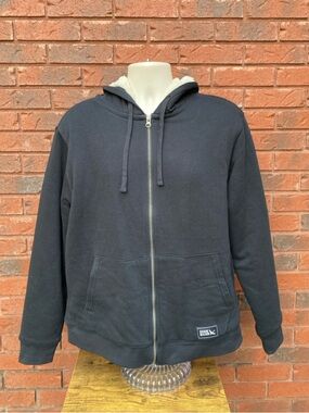 NWT Eddie Bauer Black Zip-Up Hoodie with Sherpa Lining M